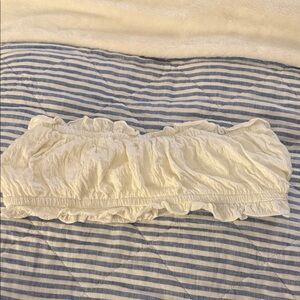 Free People Cream Ruffled Bandeau Top